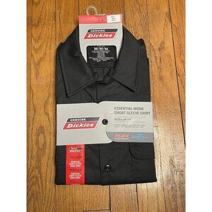 NWT Genuine Dickies Men's  Short Sleeve Essential Work Shirt Size M Black